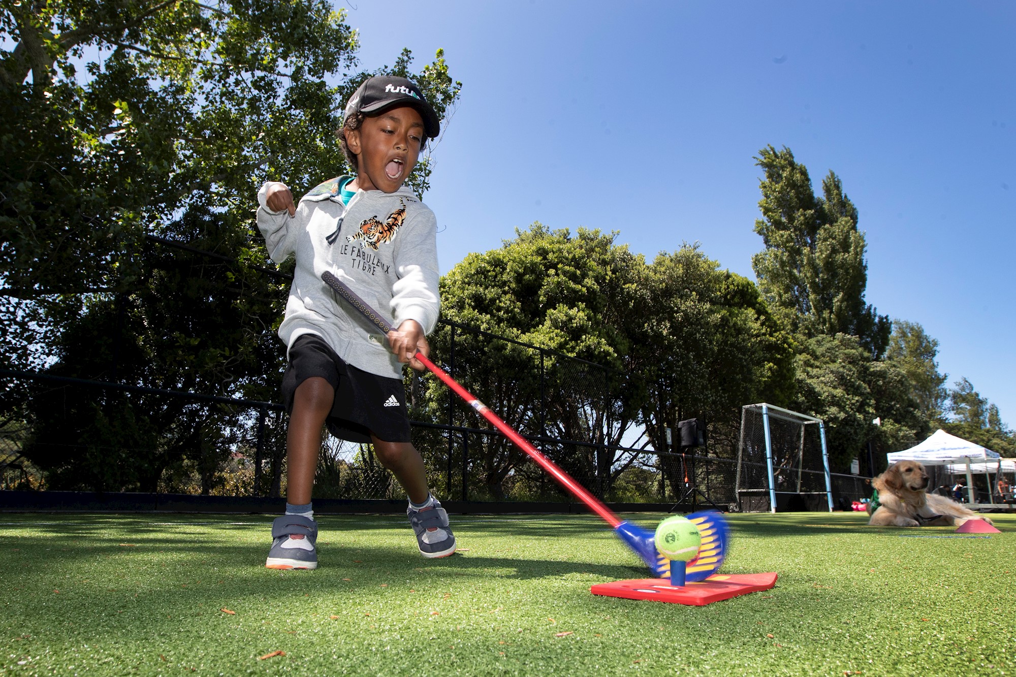 Mark Firisua From Oranga Primary School Playing SNAG Golf At The 2019 Saint Kentigern Halberg Adapted Sports Day.